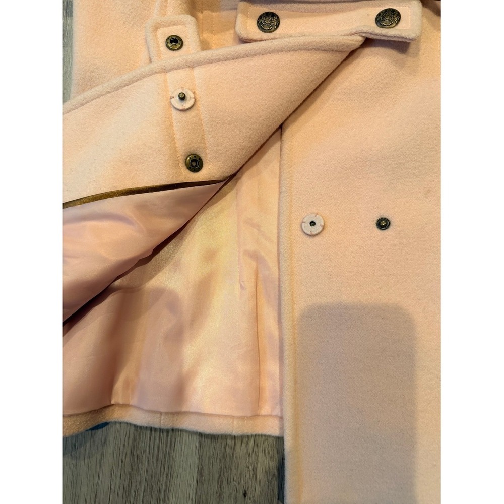 Women's St. John's Bay Pink Pea Coat Sm Wool Cashmere Blend Old Money Soft Girl - Picture 10 of 14